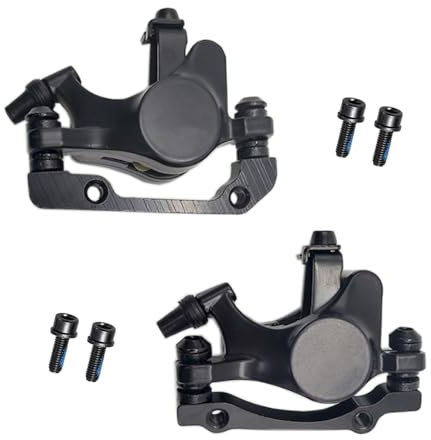 LOOEEL 1 Pair Bicycle Mechanical Disc Brake Calipers,MTB Double Piston Wire Pull Brake Aluminum Alloy Calipers,Road Bike and Mountain Bike Disc Brake Front and Rear Calipers Kit -Black