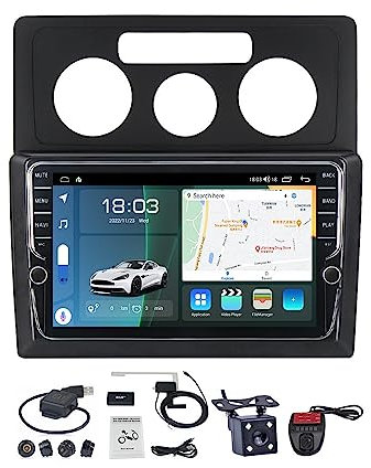 MLXABH Schermo da 9 Pollici 2 DIN Car Stereo GPS Navigatore satellitare Android 11 per Caddy 2K 2004-2010 Navigatore per Auto nel cruscotto Supporto Ricevitore Audio per Auto CarPlay Android Auto/FM