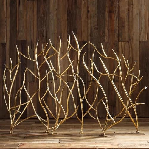 GTPBAO Salvachispas Chimenea Pantalla para Chimenea Rustic Gold, Panel Plano Simple, Protector contra Chispas para Áreas De Chimeneas En El Salón O El Pórtico, Fuego A Carbón y Leña