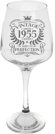 Always Looking Good 71st Birthday Gift Vintage 1955 Aged to Perfection Engraved Large Wine Glass Present for 71 Year Old Etched 400ml Wine Glass