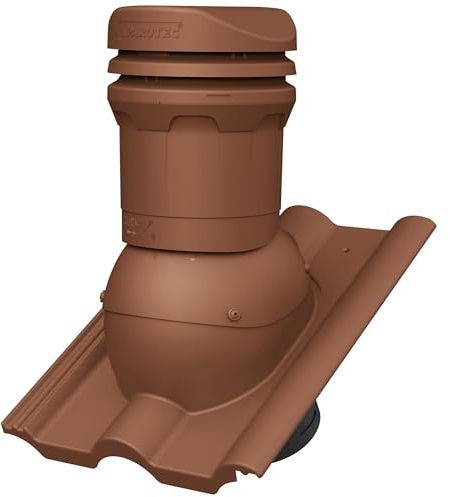 Parotec Cheminée de ventilation DN 125 mm – hauteur basse 325 mm – extracteur de toit passif pour tuiles Monier FRANKFURTER BENDERS MECKLENBURGER – Entlüftung de toit | Tuile de ventilation – RAL 8004