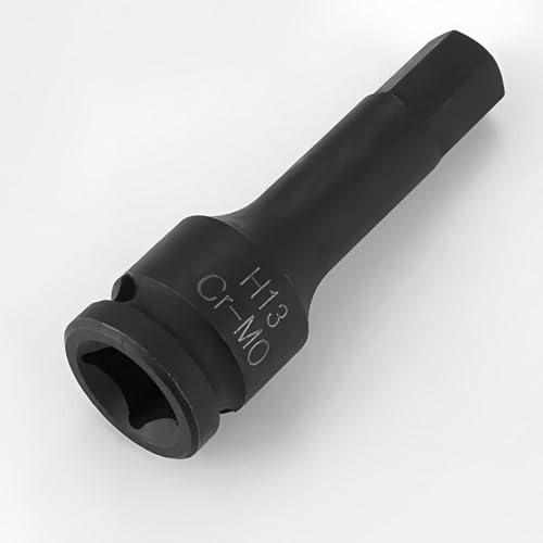 LEPEVNEY Impact Hex Bit Socker, 1/2 Drive x H13 (13mm) Allen Key Socket, Cr-Mo Steel, 3 Length