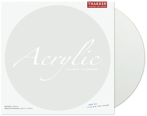 THAKKER Acrylic Mat Satin White - Plateau en Acrylique satiné - Blanc | 300 mm de diamètre | pour Platine 12