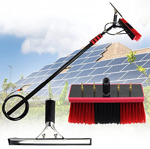 Cleaning Brush Telescopic Rod Cleaning Brush Water Fed Pole Kit Window Cleaning Pole 3-11M Water Fed Telescopic Brush Angle Adjustable Band Scraper For Photovoltaic Panel Cleaning Trucks,3.6M/12Ft