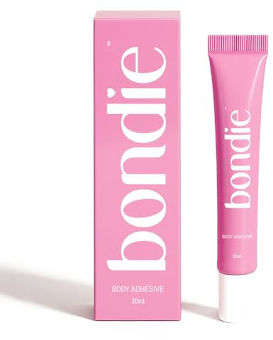 BONDIE Liquid Body Adhesive for Clothes - Fashion Tape Alternative for Low-cut Styles, Strapless Dresses and Work Blouses - Clothing Glue That Holds All Day - Sweat and Dance Proof, Fast Drying - 20ml