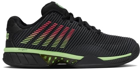 K-Swiss Hombres Hypercourt Express 2 AC Zapatillas De Tenis Zapatilla Todas Las Superficies Negro-Verde Neón EU 43 Neu