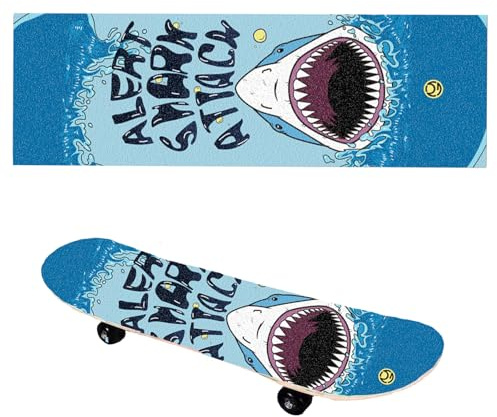 Floatdream Griptape per Skateboard, Nastro adesivo per Tavole Lunghe, Superficie Antiscivolo Premium, Alta Resistenza Allo Scivolamento per Skateboard Longboard (Tipo Squalo)