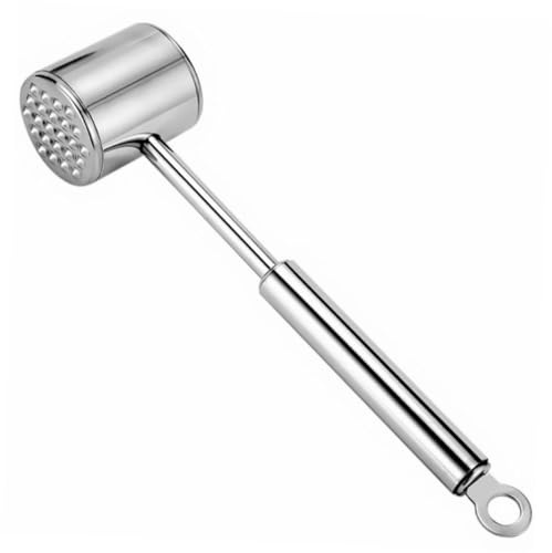 HEALEEP Batticarne in Acciaio Resistente Spesso con Manico Lungo Martello per Carne Bistecca e Pollo Leggero e Compatto per Cucina e Ristorazione Multiuso per Rompere Gusci e Schiacciare