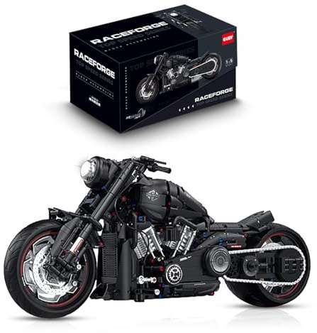 FigureArt Technik Motorrad Klemmbausteine, GULY 60521, 2050 Teile 1:5 Groß MOC Bausatz(Originalverpackung)