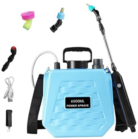 Renchey Pulverizador de Mochila,Pulverizador para Exteriores con Batería Recargable | Equipo de Riego Recargable con Depósito de Agua y 2 Velocidades Ajustables Para Granja Patio Césped