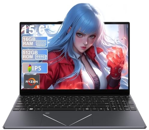DREAMFYRE 15.6 Inch Laptop 16GB DDR4 512GB SSD, Ryzen 5 3500U Processor Gaming Laptop PC with Touch ID Laptops Computer Support 2.4/5G WiFi Bluetooth USB 3.0 x 2, Audio Jack x 1, HDMI x 1, Slot