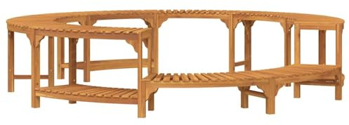 Gecheer Recinzione per Vasca Idromassaggio Rotonda, Protezione Design Moderno Ø255 cm in Legno Massello di Acacia per Giardino Esterno