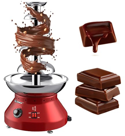Máquina de Fuente de Chocolate de 3000 ml, Fuente de Chocolate de Acero Inoxidable de 230 W, Temperatura Ajustable, fundidor de Cascada de Fondue de Chocolate Comercial de 5 Niveles para Fiesta