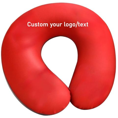 CustomizeFactory Reisekissen, personalisiertes Logomuster, QR-Code, U-förmiges Kissen, 100 % reiner Memory-Schaum, Nackenkissen für Flugzeug, Zug, Auto, Büro und Zuhause, doppelseitiger Druck