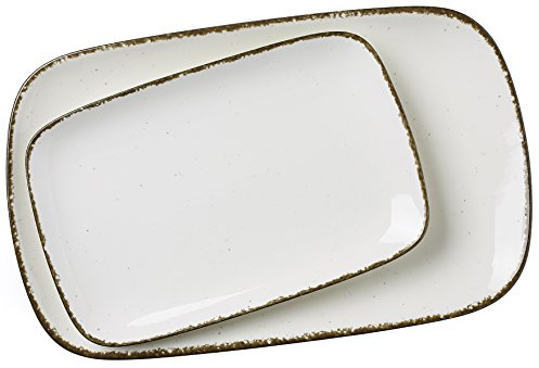 Ritzenhoff & Breker Servierplatten-Set Casa, 2-teilg, 24x15,5 cm und 33x20 cm, Creme