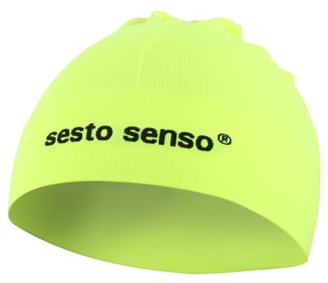 sesto senso Jugend Mütze Unisex Wintermütze unter Helm Hüte Winddicht Helm-Unterziehmütze Strickmützen Ski Snowboard Fahrradmütze Größe Universal (Gelb)