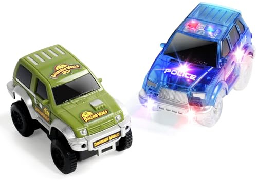 Nuheby Auto Spielzeug Kompatibel mit Autorennbahn Rennbahn, 2 Spielzeugauto für Kinder, Cars Spielzeug ab 3 4 5 Jahre Jungen und Mädchen
