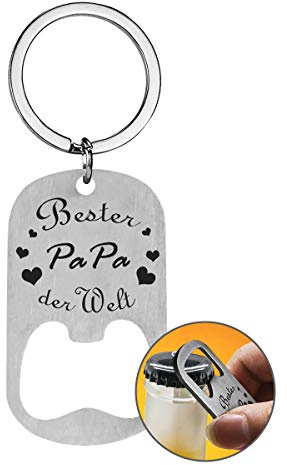 Vatertagsgeschenk für Papa Flaschenöffner Schlüsselanhänger, Lustige Geschenke für Männer Weihnachtsgescheke für Papa Gravur mit Bester Papa der Welt Geschenk zum Geburtstag Vatertag Weihnachten