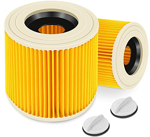 2Pcs Cartridge Filter Compatible with Karcher WD2 WD3 MV2 MV3 Series A K SE 4001 SE 4002 Wet & Dry Vacuum Cleaners,Replacement Filter for karcher Hoover | SE 4001 SE 4002 A2054 A2004 A2254 A2604 Vacuum Cleaner Filter 6.414-552.0