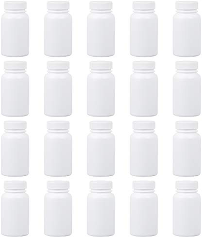 MILISTEN 20 Stück Leere Tablettenflasche Tragbare Kunststoffpulver Medizinhalter Tablette Behälter Fall für Apotheke Vitamine Droge 100Ml (Weiß)