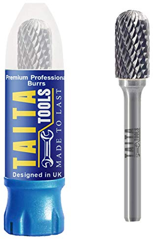 Carbide Burr 1/4 Shank, SC-3 Tungsten Double Cut Rotary Die Grinder Bits - Cutting Burrs for Milwaukee, Dewalt and Makita Die Grinder Accessories - Wood Carving Metal Working & Sturdy Storage Case