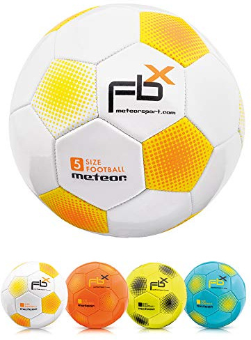 meteor Fotboll Träningsboll Varje storlek 5 4 3 1 Officiell match Vuxna Junior Barn Fotboll Futsal Professionellt Klubblag Inomhus Utomhuslek Leksak Många färger FBX (5, vit)