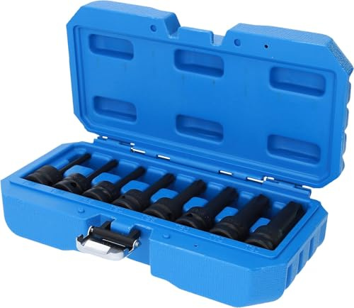 BRILLIANT TOOLS BT022600 Jeu de douilles tournevis [Powered by KS TOOLS] | Jeu de douilles tournevis à chocs 1/2'', TORX®, T30 - T80, 8 pcs