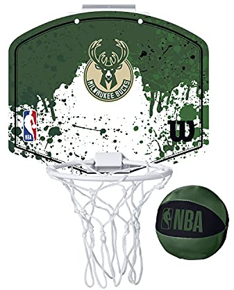 Wilson Mini-Basketballkorb NBA Team MINI Hoop, Milwaukee Bucks, Kunststoff