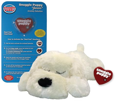 Snuggle Puppy Junior – Herzschlag Verhaltenshilfe Welpenspielzeug – Welpe Herzschlag Spielzeug Einschlafhilfe (Golden)