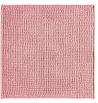 Decomira Tapis de Bain Antidérapant en Chenille | Super Absorbant et Lavable en Machine | pour la Salle de Bain, Douche, Baignoire ou comme Tapis WC | Rose - 45x45 cm