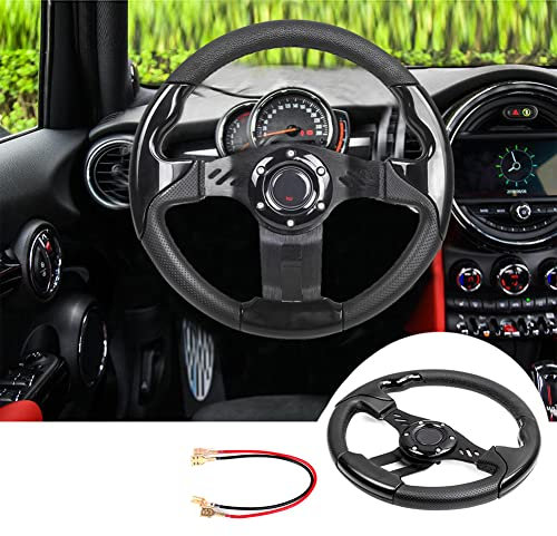 Racing Steering Wheel for Cars, Asudaro PU Racing Steering Wheel Competitive Gaming Steering Wheel 13 Inch Universal Steering Wheel for Cars, SUVs, Trucks
