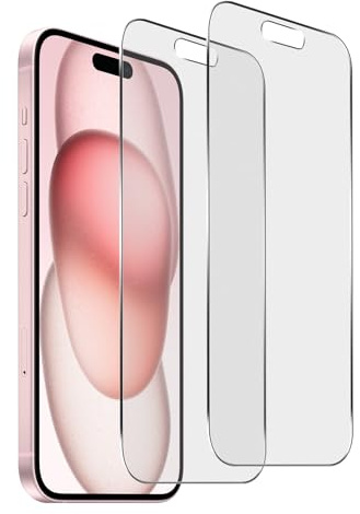 Dabuu Pellicola Protettiva Opaca Compatibile con iPhone 15 (6.1 pollici), [2 Pezzi] Anti-Impronte Antiriflesso Opaca Vetro Temperato, Durezza 9H Anti-Graffio Matte Protezione Schermo