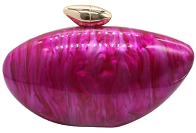 WuDiaoer Shell Shape Acrylic Clutch Trendy Metallic Acrylic Evening Bag Shiny Egg Purses and Handbags for Women Wedding Party