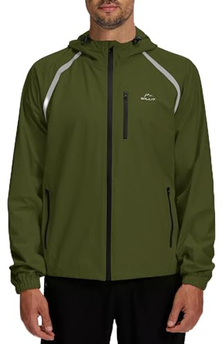 WILLIT Chaqueta de ciclismo para hombre, chaqueta impermeable con capucha, ligera, equipo de ciclismo, cortavientos, transpirable, empaquetable, para golf, ciclismo, senderismo, correr, exterior