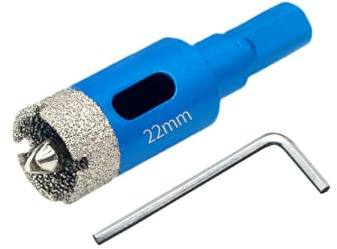 Teronbeta Diamanthålsåg 22 mm med centreringsborr, professionell hårdlödd diamant hålsborr för kakel, porslin, keramik, glas, kvarts, marmor