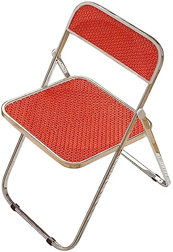 Klappstühle Im Retro-Stil Aus Rattangeflecht, Loungesessel Für Den Balkon, Esszimmerstuhl Mit Rückenlehne Für Zuhause, Trainingsstuhl Für Den Außenbereich, Tragfähigkeit 100 Kg(Orange)