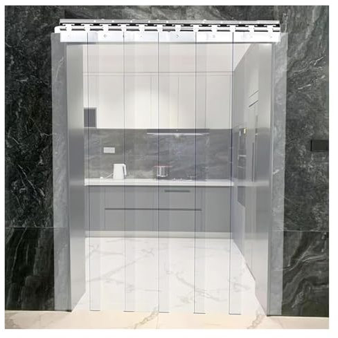 WXQTM PVC-Kunststoff-Türvorhang Streifenvorhang Transparent und Glatt Türvorhang-Sets Wärmedämmung, for Fabriken Garagen Höfe (0.75x2.6m)