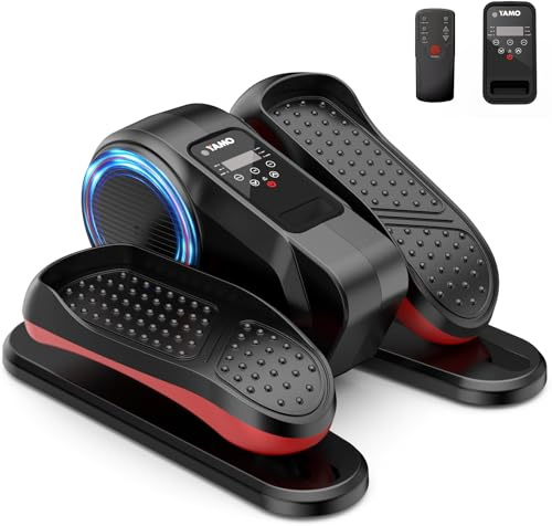 YAMO Ellittica Elettrico, Ellittica da Casa con Telecomando e Display LED, 12 Livelli, Silenziosa e Portatile Pedaliera Elettrica
