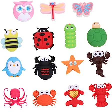 Housoutil 15pcs Cartoon Usb Cable Protective Covers for Boys and Girls Cute Animal Earphone Winders Bite Design for Cable Breakage at Home or School