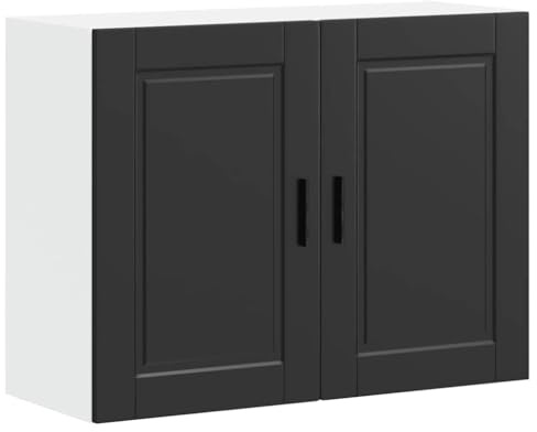 vidaXL Küchen-Hängeschrank Porto Schwarz Holzwerkstoff