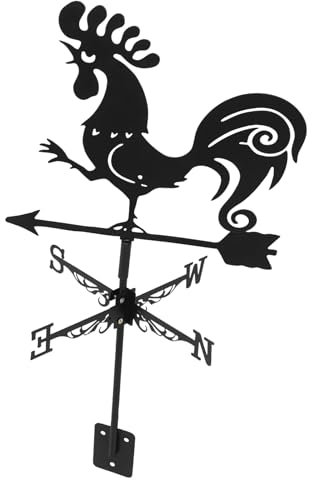 TINEASUR Girouette Décorative en Forme De Coq Matériau en Fer Facile À Installer Décoration De Toit Extérieure