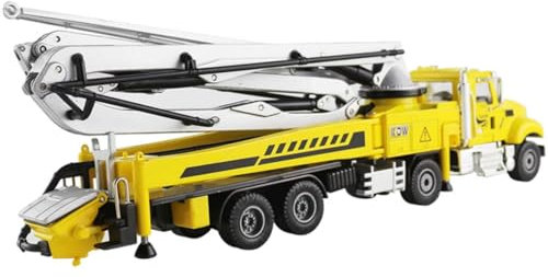 TECKEEN Concrete Pump Truck Construction Equipment Vehicle Engineering Vehicle Truck Model, 1/55 Alloy Truck Model for Decoration