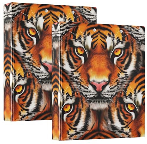 Personalized Mesmerizing Tigers 1.5 in Binders 3 Ring Hold 200 Sheets Notebook Folders Round Ring View Binder, 12.4x10.63x2.36inch, 1 Pack