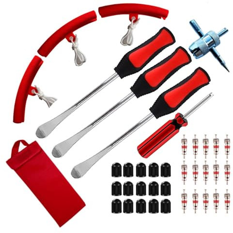 39Pcs Tyre Lever Tool Set, Professional Tire Changing Spoons Lever Tool Kit for Repairing Changing Motorcycle Bicycle Car Tyre(COLOR:as shown)