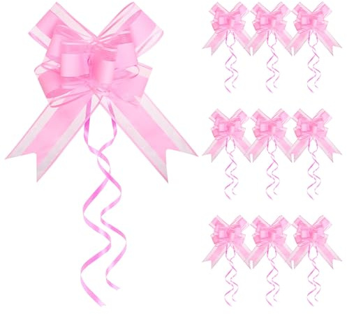 CXNXFD 10PCS 21cm GeschenkSchleife Bogen Große Schleife Verpackung Dekoration mit Bögen Geeignet für Box-Verpackung, Blumenschmuck, Weihnachtsdekoration, Hochzeit Tischdekoration (Dunkelrosa)
