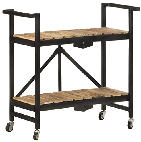 Lauuoeriau Casa & Giardino,Mobili-Carrello Cucina 87x36x81 cm Legno Mango Massello