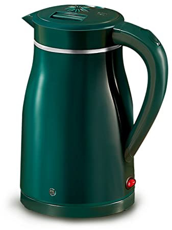 HNVBDOPAE Bouilloire Électrique À Double Paroi En Acier Inoxydable Brossé, Fonction Cool Touch, Chauffe-Eau Rapide, Technologie Pour Café, Thé Et Eau Chaude, Verrouillage de Sécurité, 1,8 L/Vert/Vert