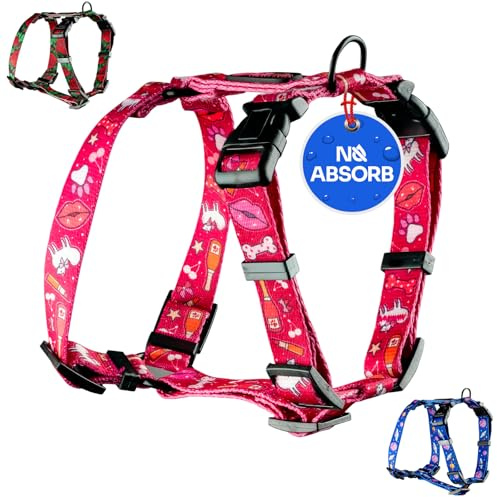 Helltails Hundegeschirr für Kleine Hunde | NO Absorb | Verstellbar Brustgeschirr | Anti Zug y Geschirr Hund Klein mit Kontrolle | Classic Leicht Hundegeschirre | Dog Harness | Champagne Kiss - S