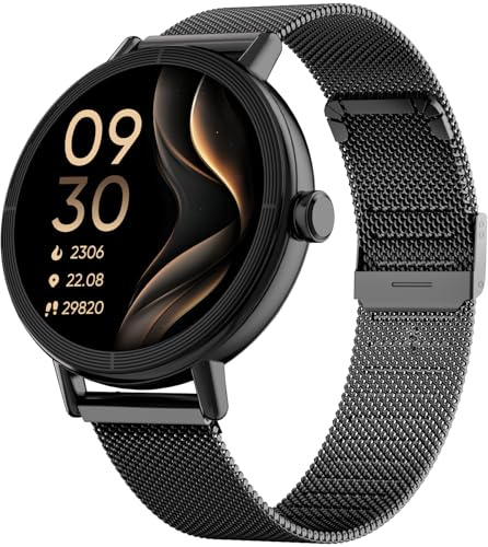 TOOBUR Smart Watch for Women with Two Bands, Fitness Tracker Watch, Heart Rate Monitor, Step Counter, Android & iOS Phones Compatible, Answer/Make Calls, HD Touchscreen, IP68 Waterproof, Black