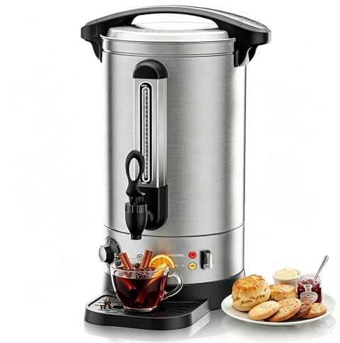 SUPERLEX Glühweinkocher 10L, Edelstahl Heißgetränkespender | Temperaturregelung, 1500W Schnellaufheizung, Warmhaltefunktion, Überhitzungsschutz, ideal für Veranstaltungen,Büro & Zuhause